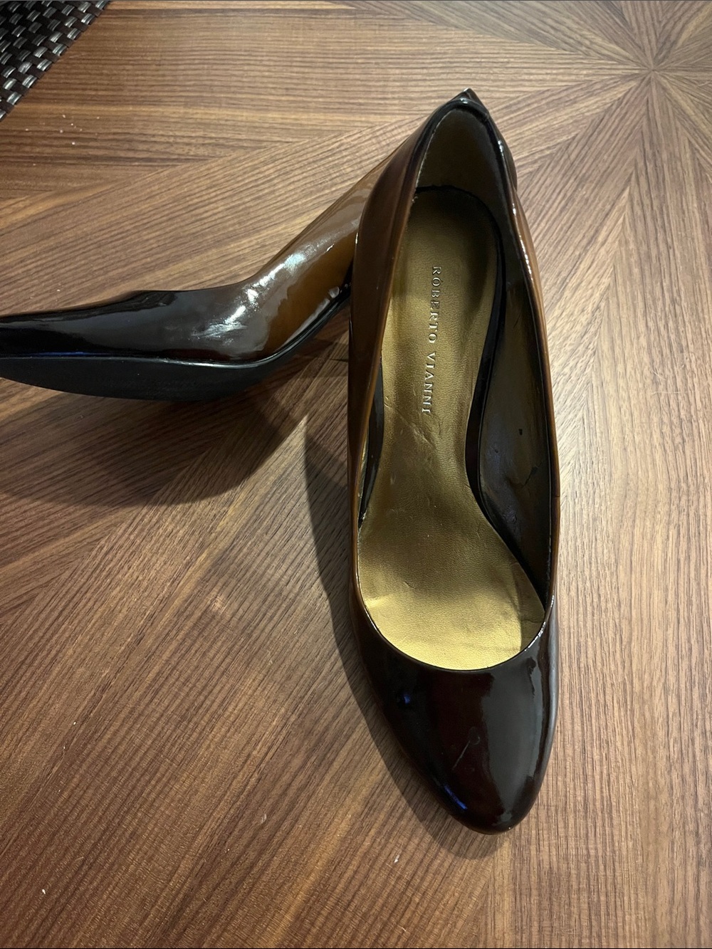 Ombr’ Patent Pumps in Brown & Black EU 39
